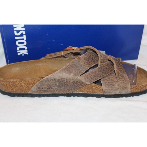 BIRKENSTOCK MEN\'S LUGANO LEATHER‎ SANDALS OLD TOBACCO EU 42 REGULAR NIB
